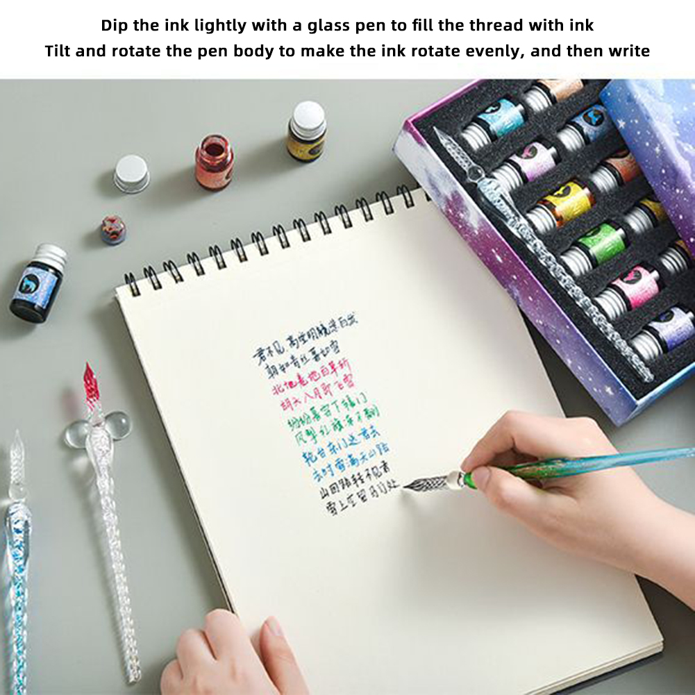 Calligraphy Pen Set - Kalligrafie Glazen Dip Pen Inkt Set