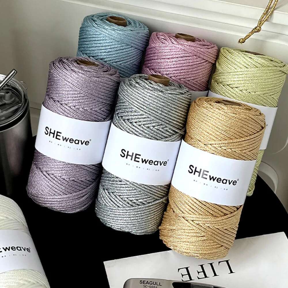 Macrame Cord Cotton - Goud glanzend 5,0 mm lichtgewicht polyester