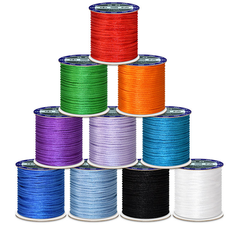 Macrame Cord Cotton - 1.5mm 2mm 2.5mm Nylon Katoen Zwart