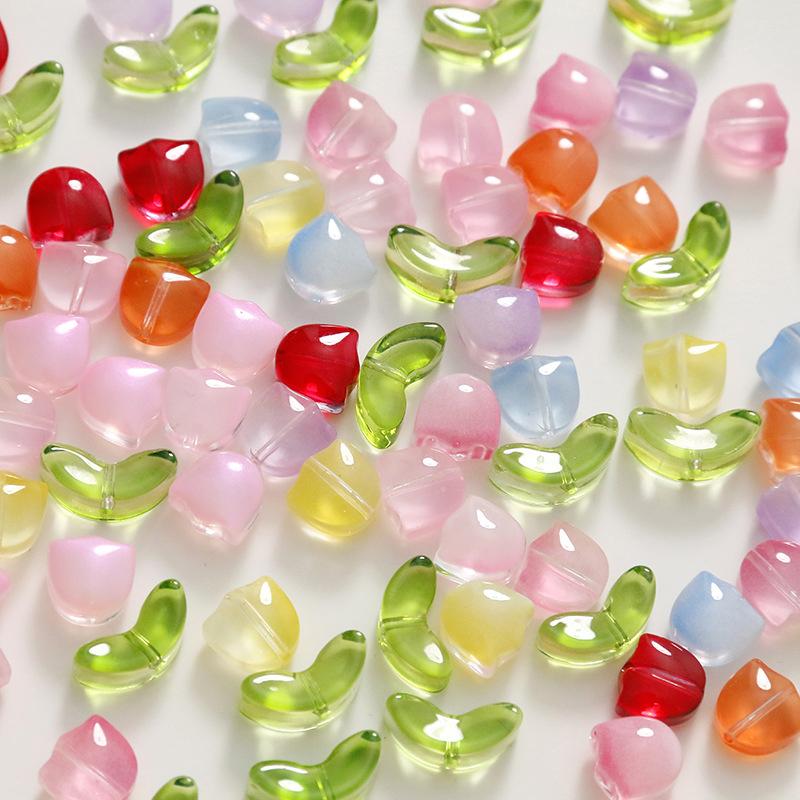 The Art And Craft Of Jewelry - Lampwork Bloemkraaltjes 30 Stuks Meerkleurige Glaskraaltjes