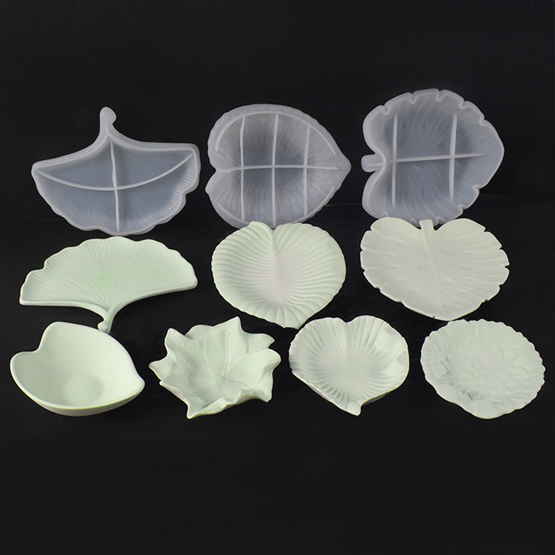 Art Craft With Leaves - Gips Cement DIY Blad Schotel Schimmel