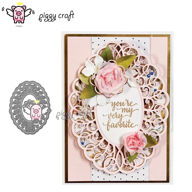 Art Craft Background - Piggy Craft metalen snijmallen, ovale bloem