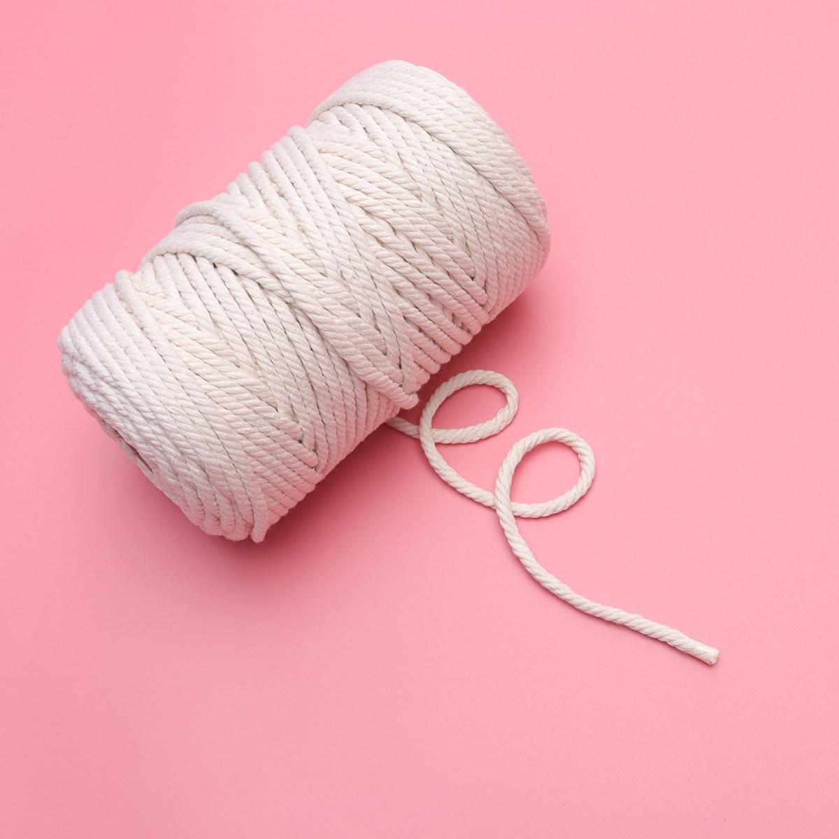 Macrame Cord Cotton - 100M Natuurlijk Katoenen Touw 5Mm Ongebleekte