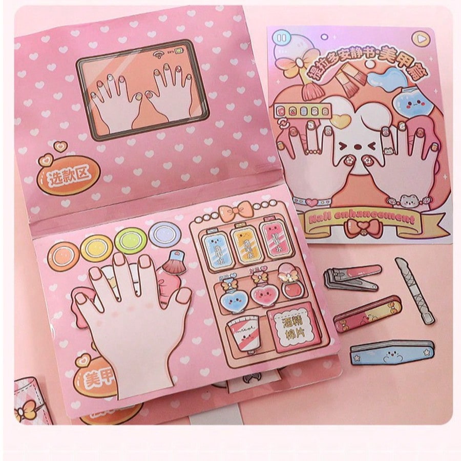Art Craft For 3 Year Old - Roze Kinderen DIY Nagelsalon Stille Knip