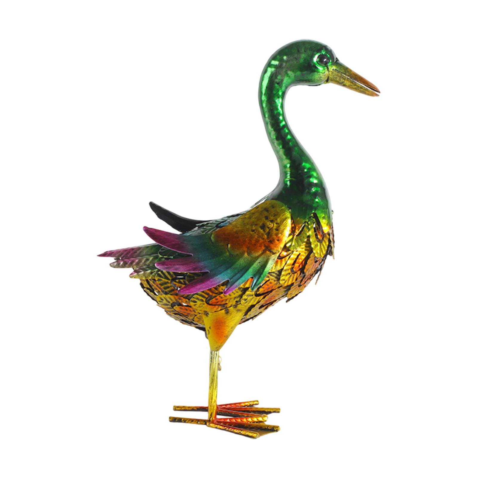Art Craft Duck - Staande eendstandbeeld ijzer levensecht dierenbeeldje voor