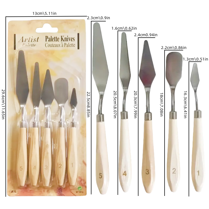 5-delige Olieverfpalet Mes Sch - Painting Knife Palette recensie en prijs