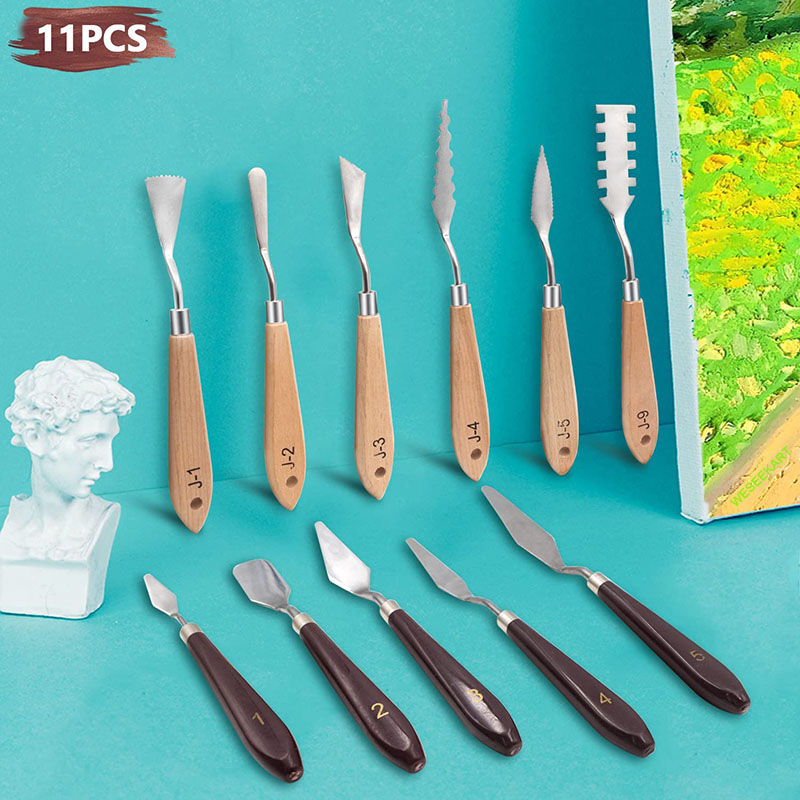 11-delige verfmesjesset van ro - Painting Knife Palette recensie en prijs