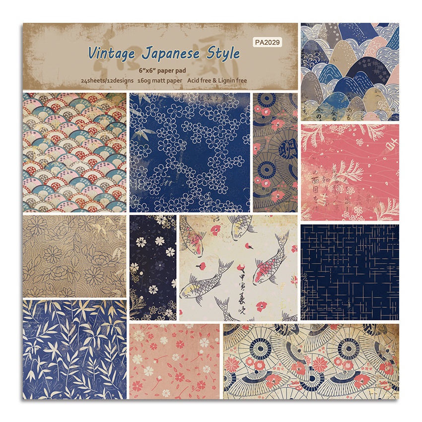 24 Vellen Vintage Japanse Stij - Art Craft Background recensie en prijs
