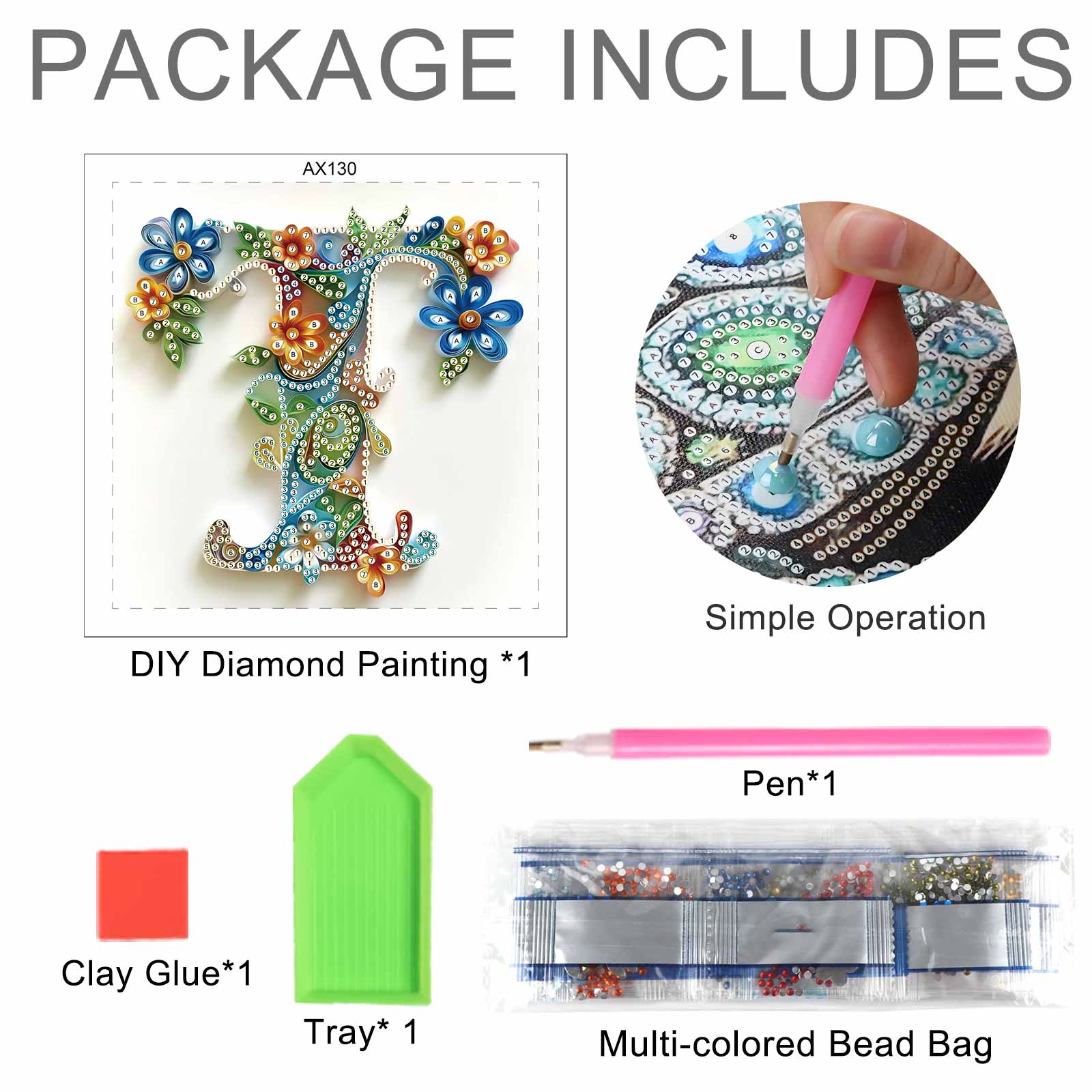 Speciaal gevormde diamantkunst - Art Craft Letter T recensie en prijs