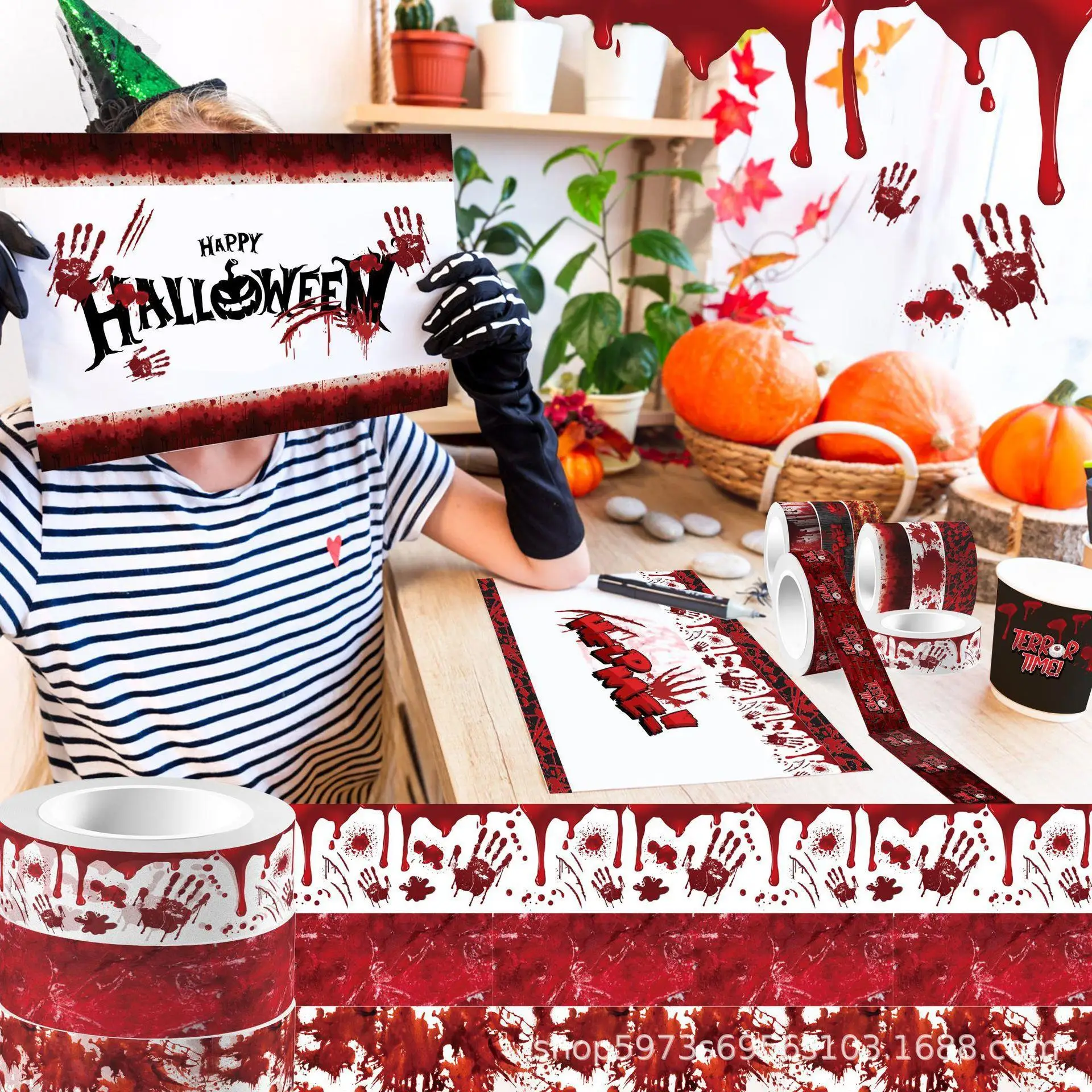 Halloween Bloody Hand Bloeden  - Washi Tape Rolls recensie en prijs
