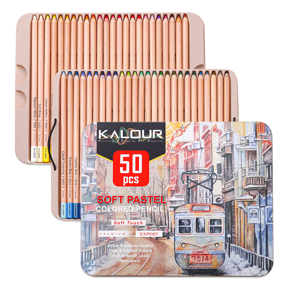 KALOUR 50 kleuren luxe ijzeren - Colored Pencil Professional recensie en prijs