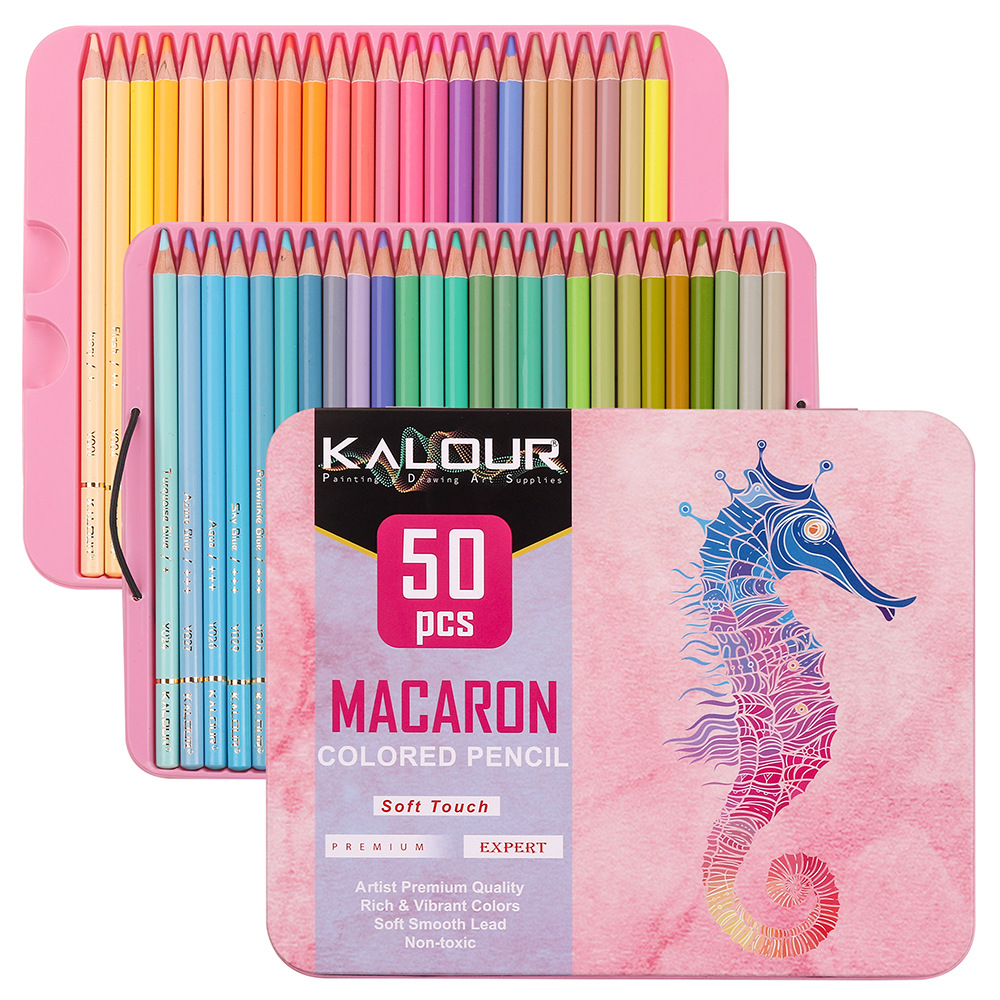 KALOUR 50 kleuren luxe ijzeren - Colored Pencil Professional recensie en prijs