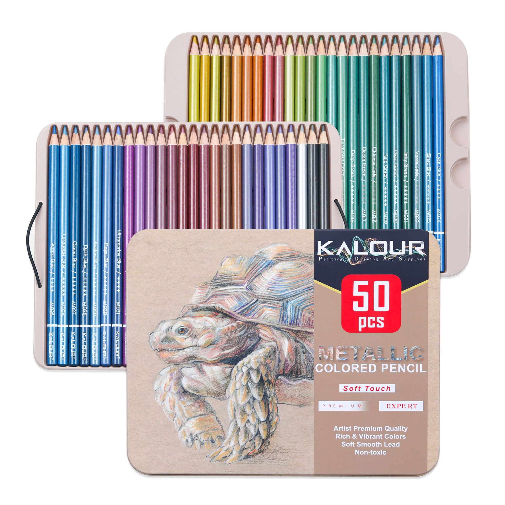 KALOUR 50 kleuren luxe ijzeren - Colored Pencil Professional recensie en prijs