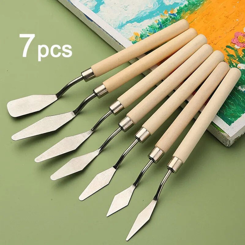 7 Stuks Rvs Paletmes Gouache P - Painting Knife Palette recensie en prijs