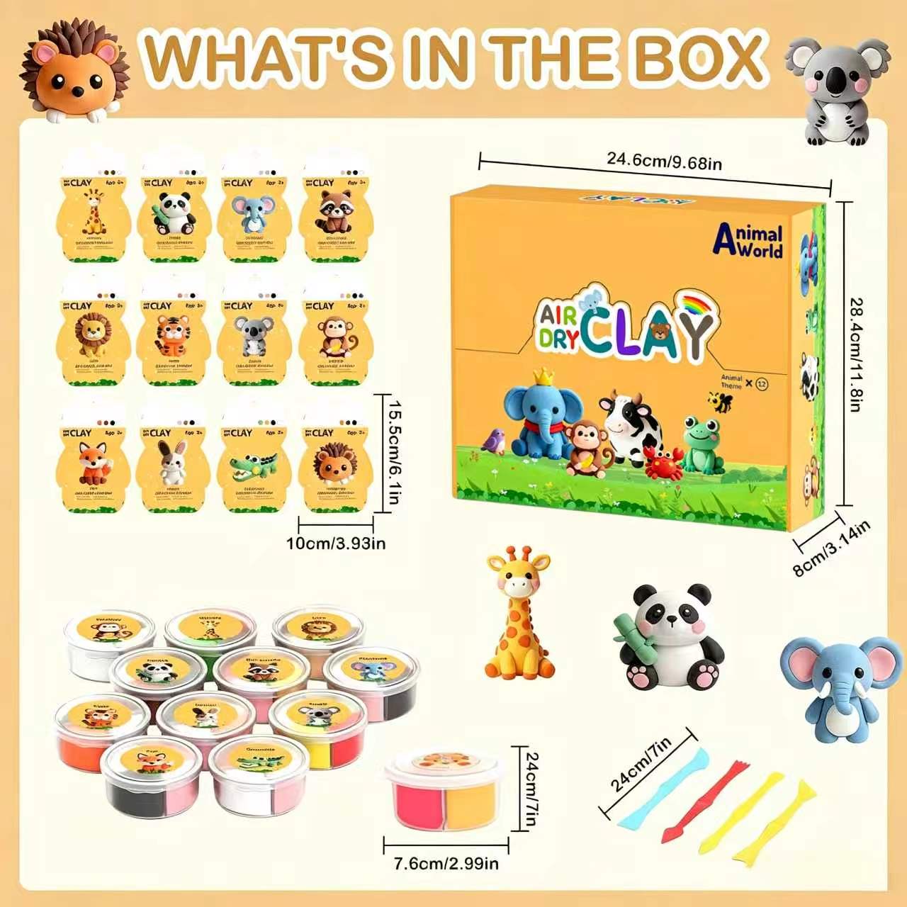 Air Dry Clay Kit met 12 dieren - Air Dry Clay recensie en prijs