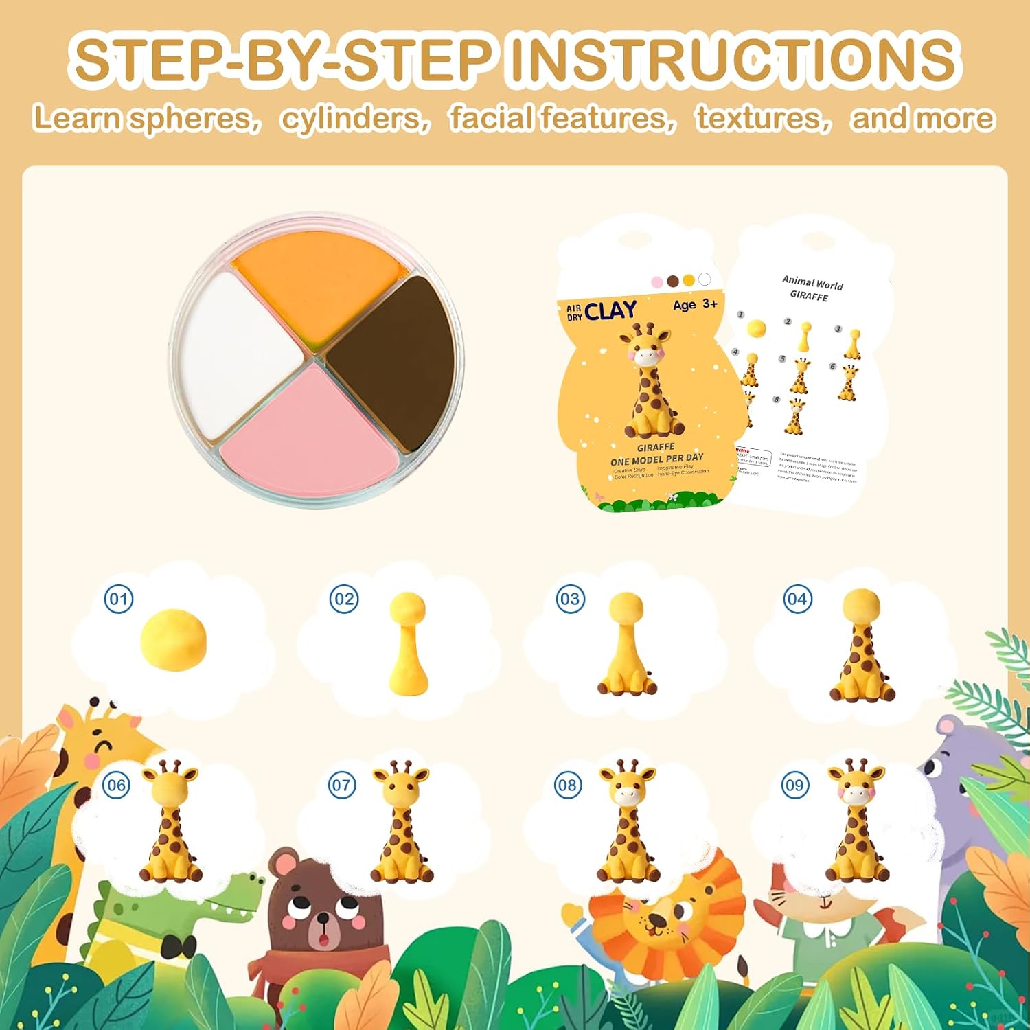 Air Dry Clay Kit met 12 dieren - Air Dry Clay recensie en prijs